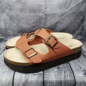 NEW Cliffs by White Mountain Slides Womens Sz. 9.5 Leather natural hide